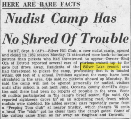 Silver Lake Resort - Sept 1959 Nudist Camp Controversy (newer photo)
